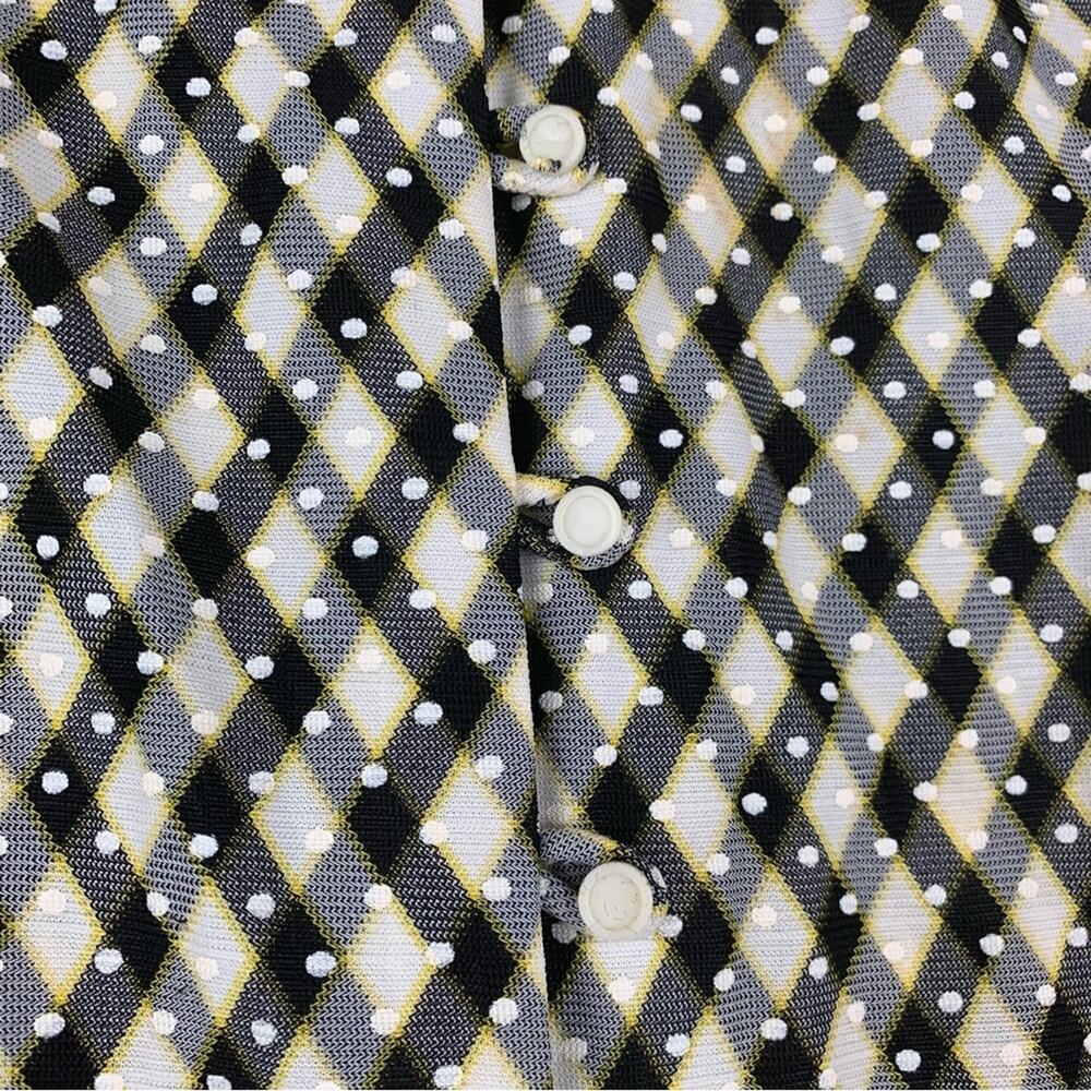 Vintage 70s woman's 6 8 small medium maxi dress black white pattern Wednesday lo - Picture 9 of 10